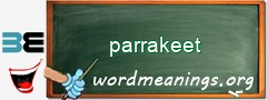 WordMeaning blackboard for parrakeet